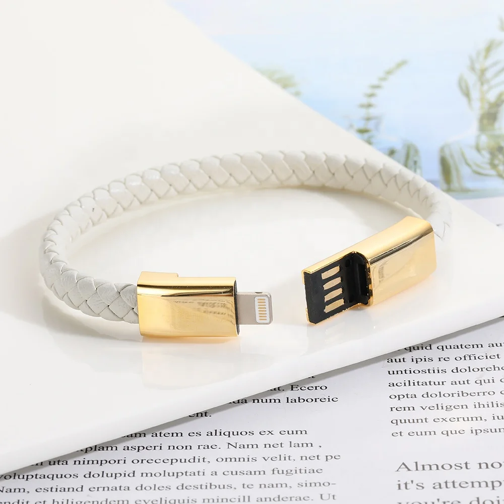 VEROMCA 2020 New Style Light Luxury Three Primary Colors Charging USB Portable Data Line Mobile Bracelet