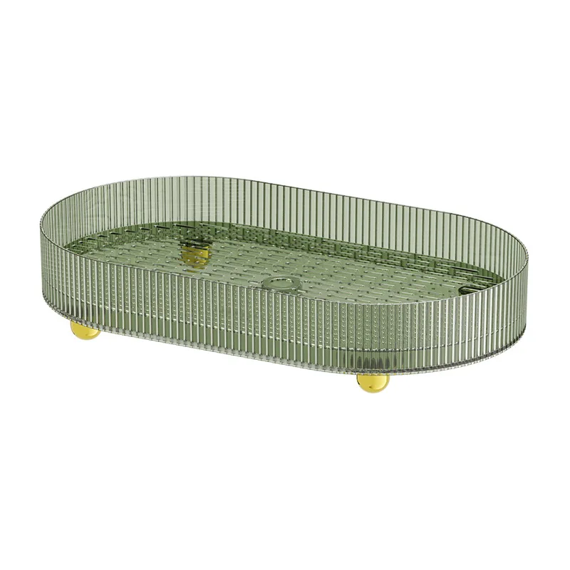 OWNSWING household living room tray rectangular tea tray fruit tray 2-layer color  plastic layered drain Water cup holder