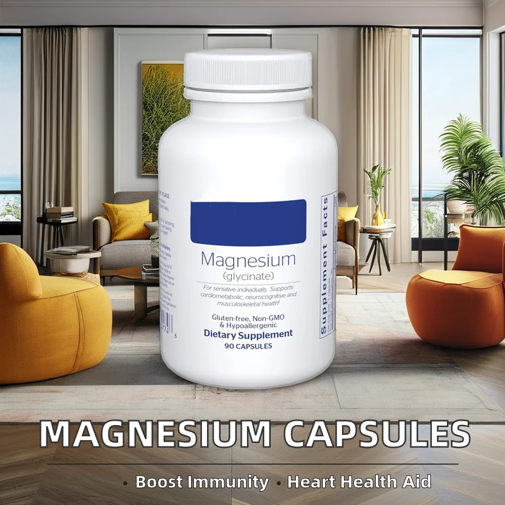 OEM High Absorption 90 Count Magnesium Glycinate Capsules Hot Sale Muscle Supplement for Heart Health Relief for Adults
