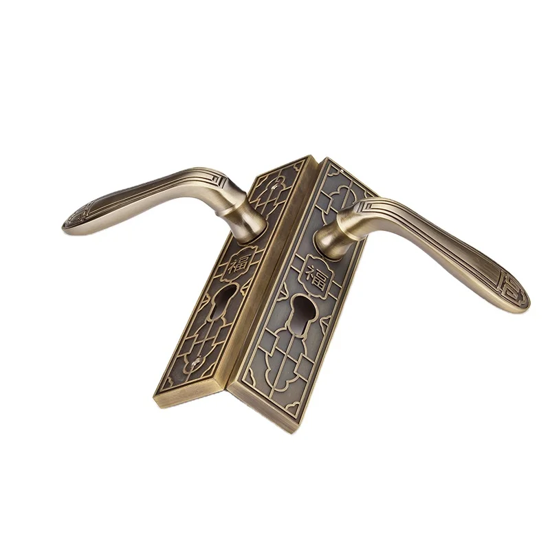 Low price elegant handle door lock set zinc alloy door handle antique bedroom wooden door handle