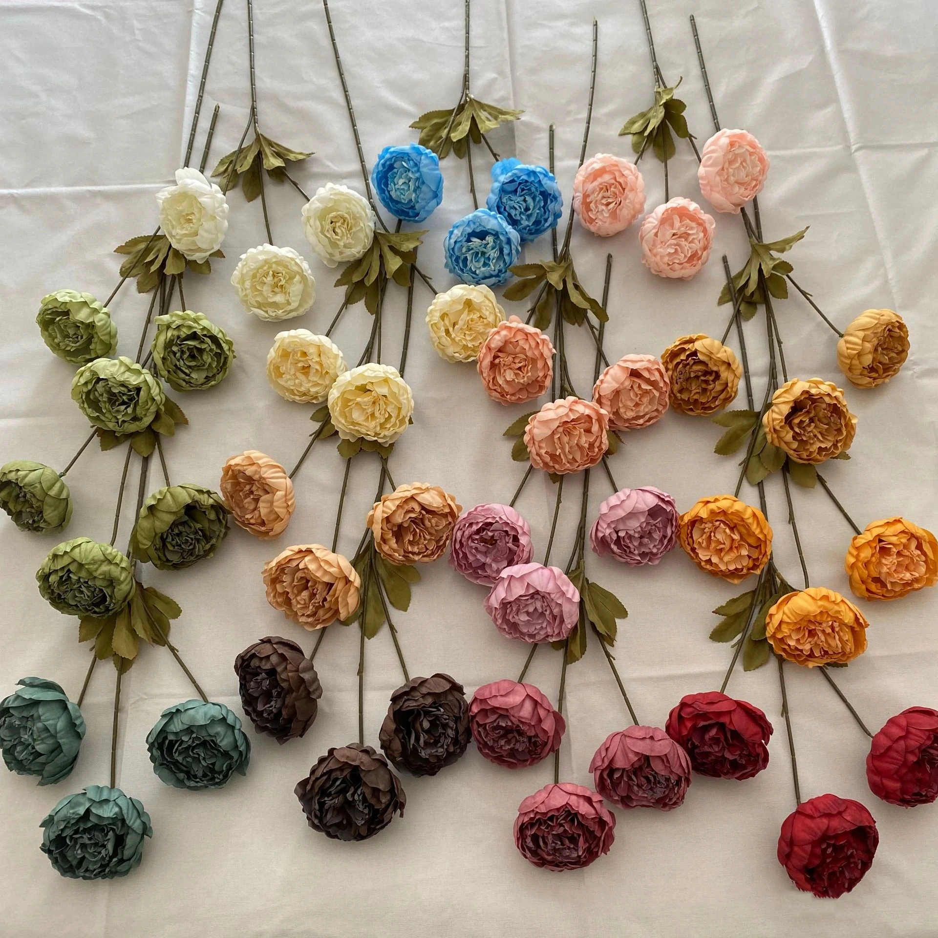 Yopin-2094 3 Heads Long Peony Wholesale Artificial Big Hibiscus Peony Flower