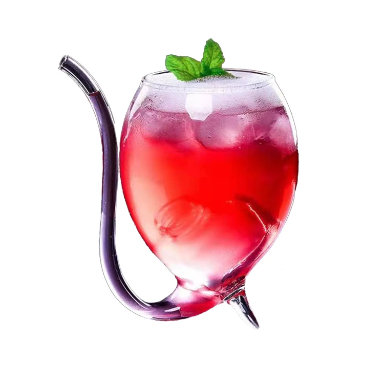 Vampire Cocktails And Mixed-Drinks Cup With Straw Bar Glass Martini Cup High Borosilicate