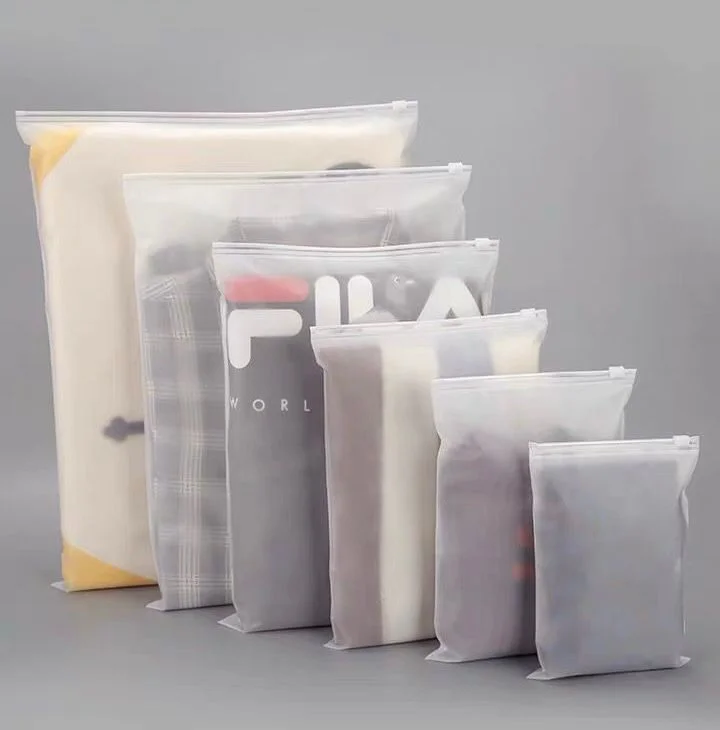 Wholesale Clear Zipper Bag Custom Frosted Plastic CPE Zipper Bags With Vent