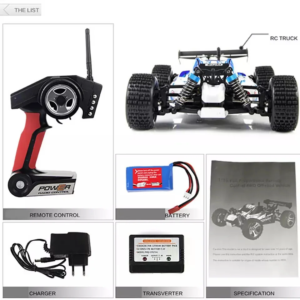 Wltoys A959 масштаб 1/18 4x4 багги 50 км/ч высокоскоростные гонки 2 4G радиоуправляемые внедорожники автомобиль с дистанционным управлением игрушки для рождественских подарков