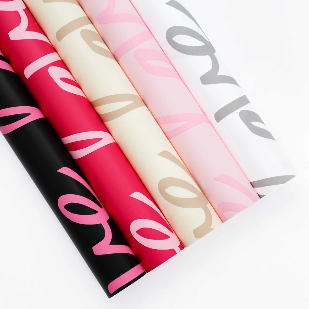 Fall In Color 2023 Love Design Waterproof Printed Flower Wrapping Paper New Paper For Rose Packaging