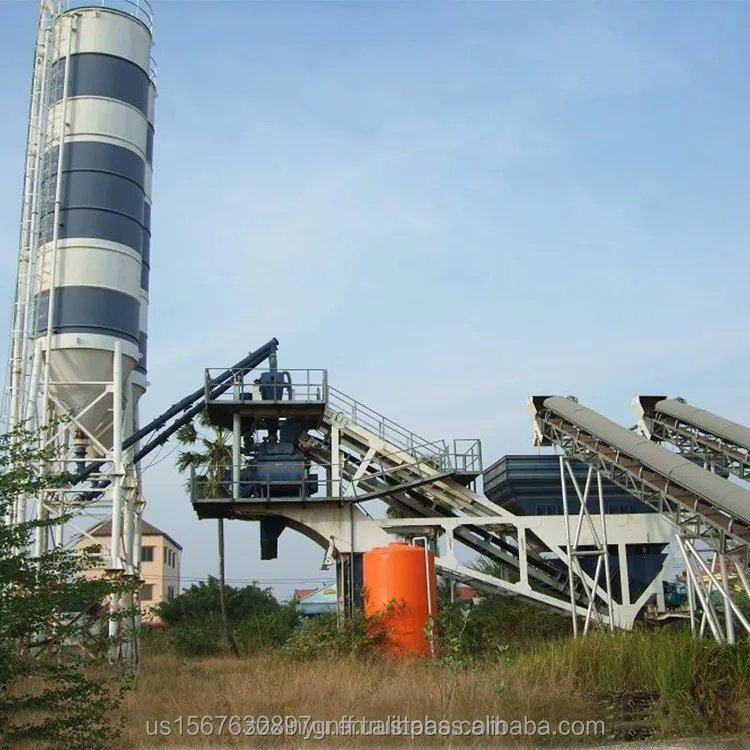 Construction machinery Mobile Concrete mixer plant 75m3/h concrete batching plant batching plant price for sale