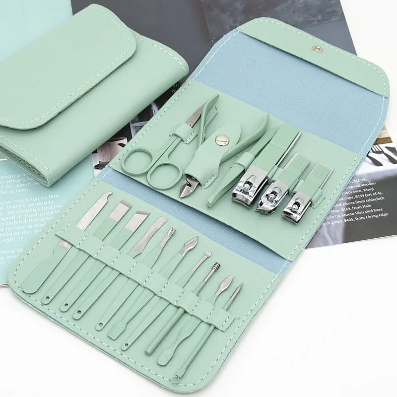 16PCS Professional Manicure Tools Nails Supplies Salon Nail Clipper Set Cutter Clipper Kit Cheap Manicure  Pedicure Set