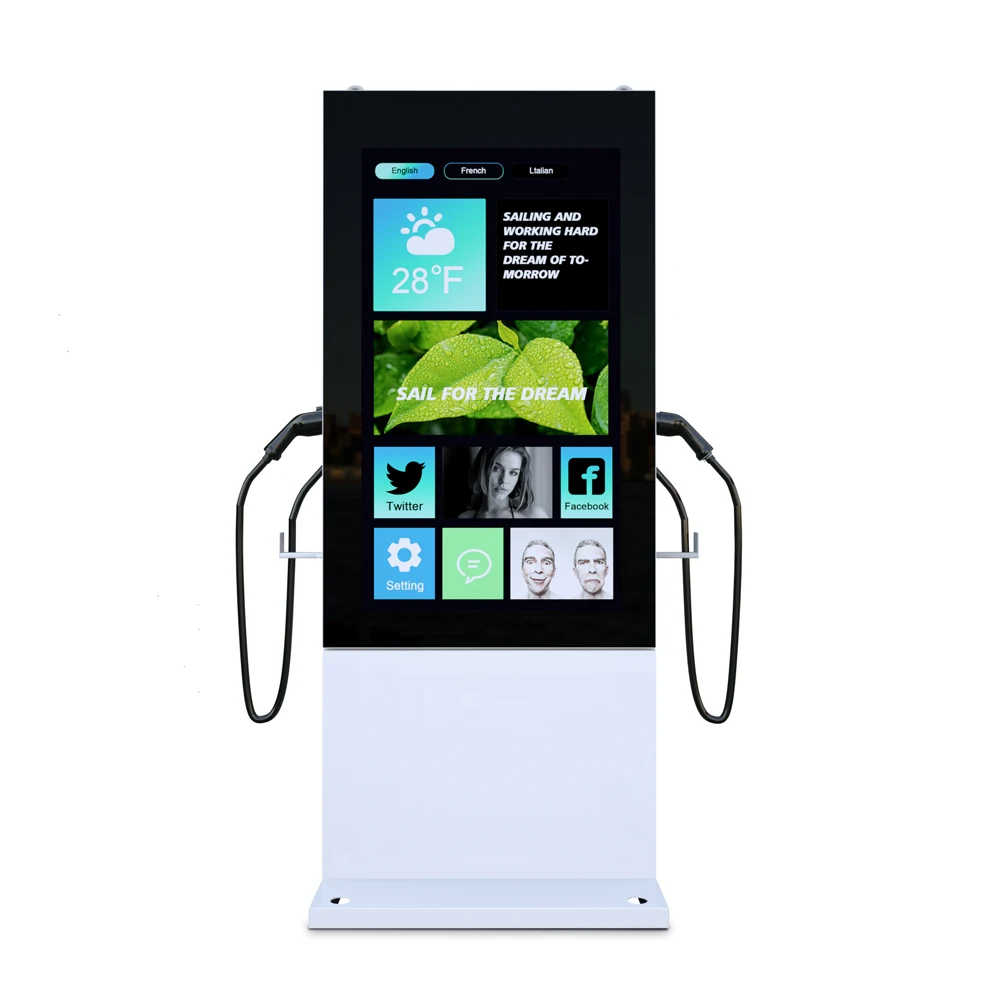 Electric Carmanufacturer Swipe Card App Control Outdoor Digital Signage Public Electric Car Dc Fast Charging Pile Stations