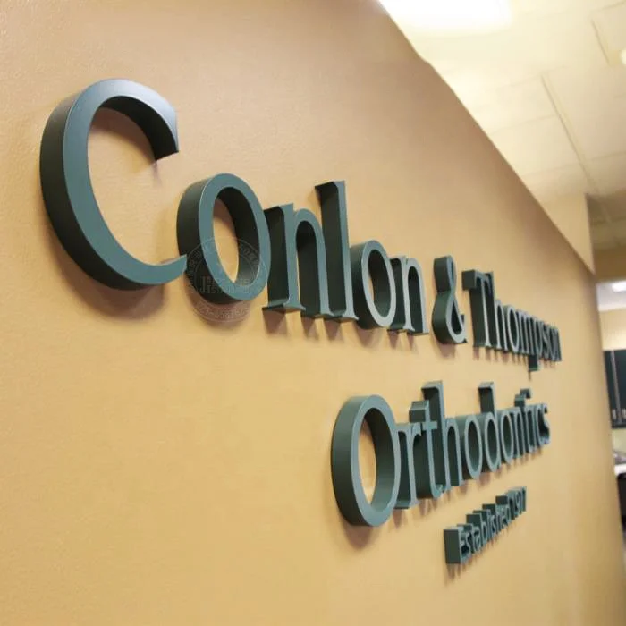 custom indoor acrylic letters 3D metal alphabet letters logo non illuminated  acrylic sign