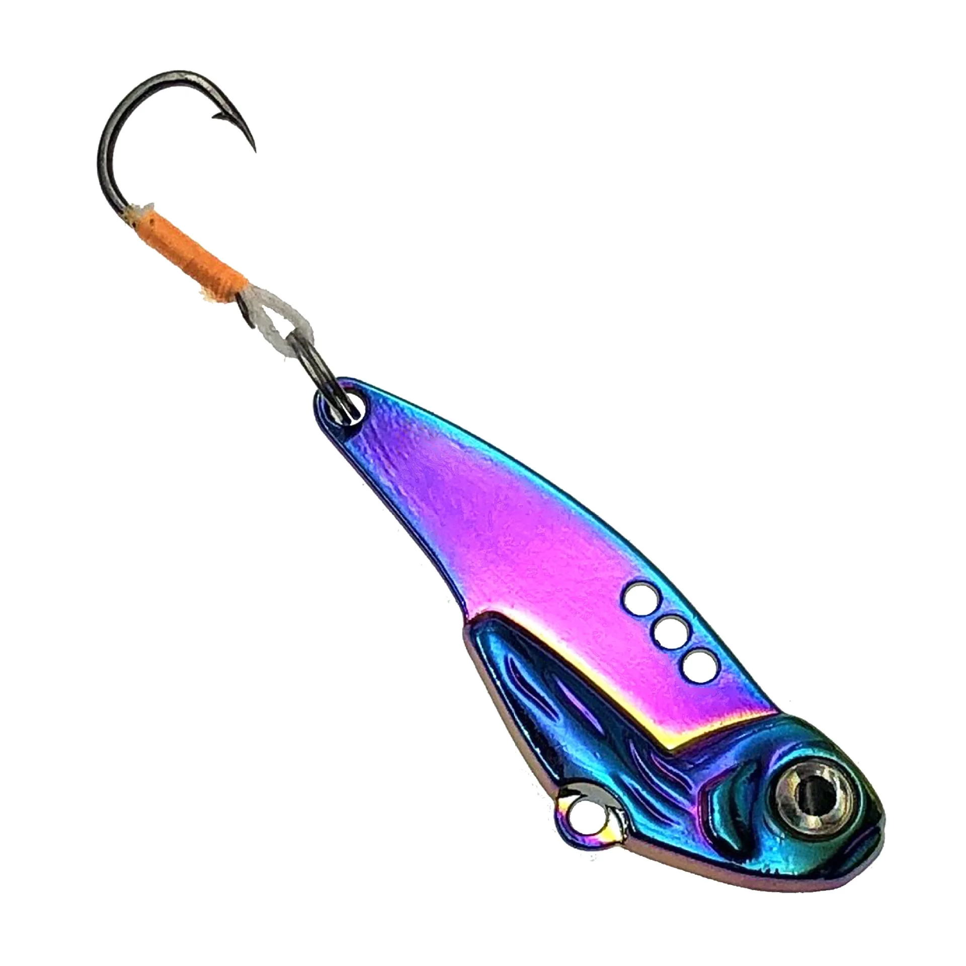 VIB 2.5/3.5/5/7g Sequin Fish Hook Artificial Hard Bait Fresh Water Stream Single Hook Metal Topper Perch