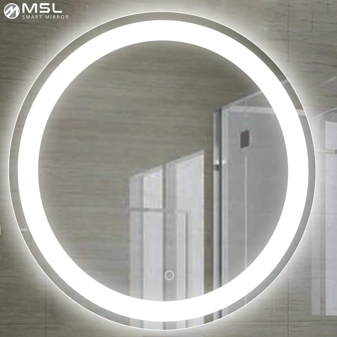 Pretty see lighted touch screen wholesale high quality home decoration round decorative mirror