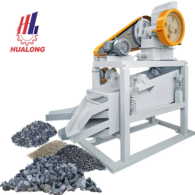 Hualong Machinery HLSP-1218 concrete iron coal crush mobile rock crusher machine stone crushing with vibrating screen