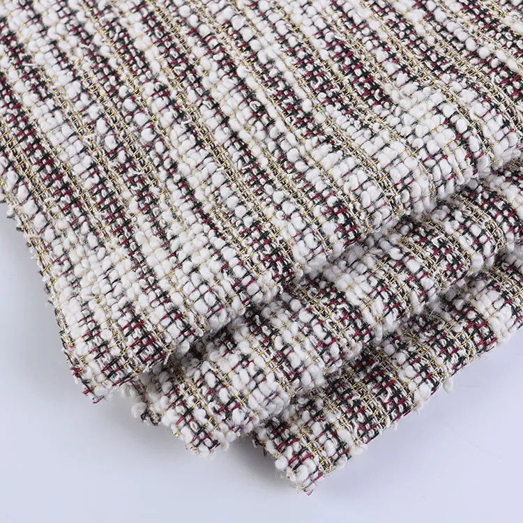 Однотонная трикотажная жаккардовая ткань Lansheng, полиэстер, хлопок, Золотой Люрекс