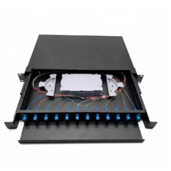 Pull-out ODF FC/SC/LC/ST fiber optic cable terminal box is fully equipped with 12/ 24/ 48/96/144 cores with pigtails