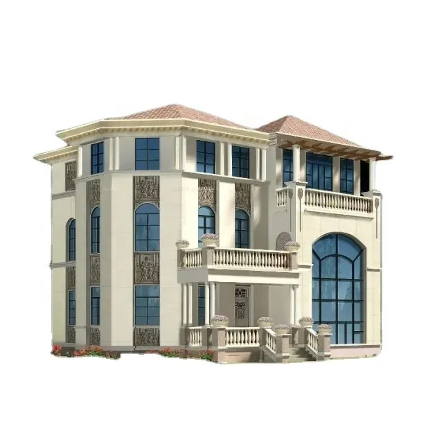 Dream Home 120m2 Modern Prefabricated Villa High Quality Luxury High-End Light Steel Mansion House 4 Bedroom 2 Bath Customizable