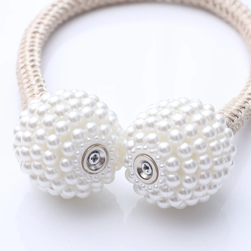 home accessories magnetic pearl ball curtain magnetic buckle tiebacks tie backs