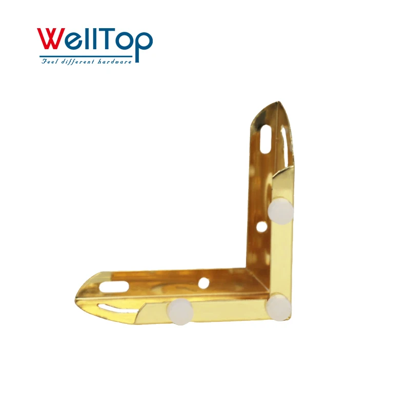 Factory Low Price Gold Furniture Legs Replacement Support Chrome Feet L Shape Hollow Metal Sofa Legs for Chair Cabinet Bed