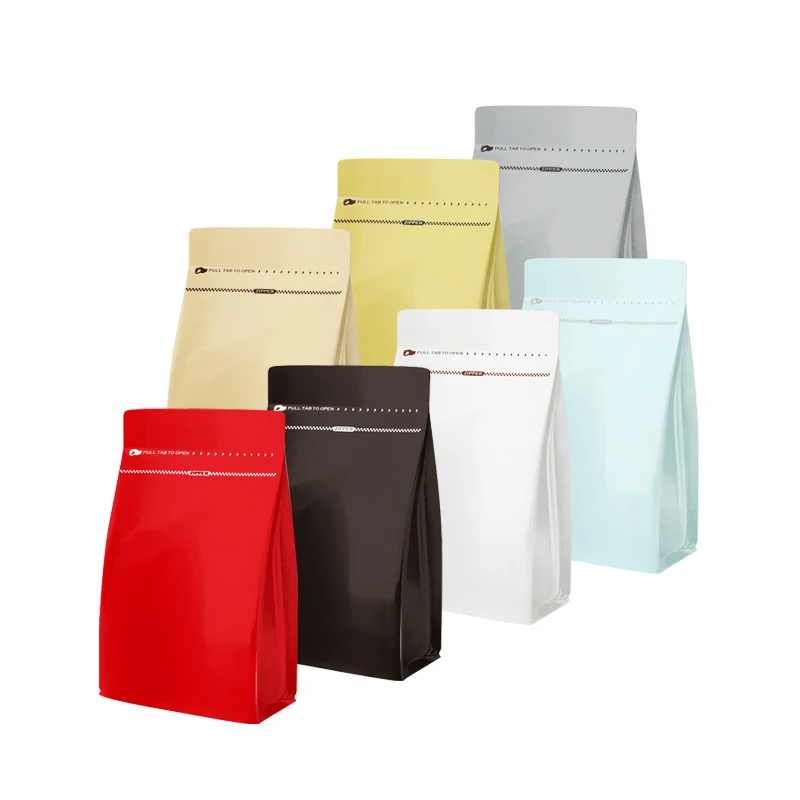 Pouch 1 Pound Coffee Bag With One-way Degassing Valve Stand Up Zipper Coffee Bags With Flat Bottom