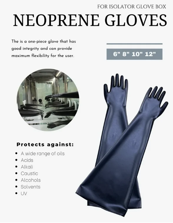 Glove Box Replacement Isolator long arm gloves Butyl gloves