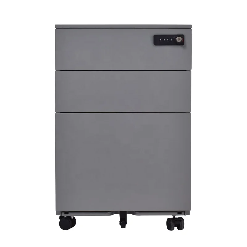 Под офисный стол A4, размер письма, подвесной стальной ящик, 3 ящика, мобильный шкаф для пьедестала, белый