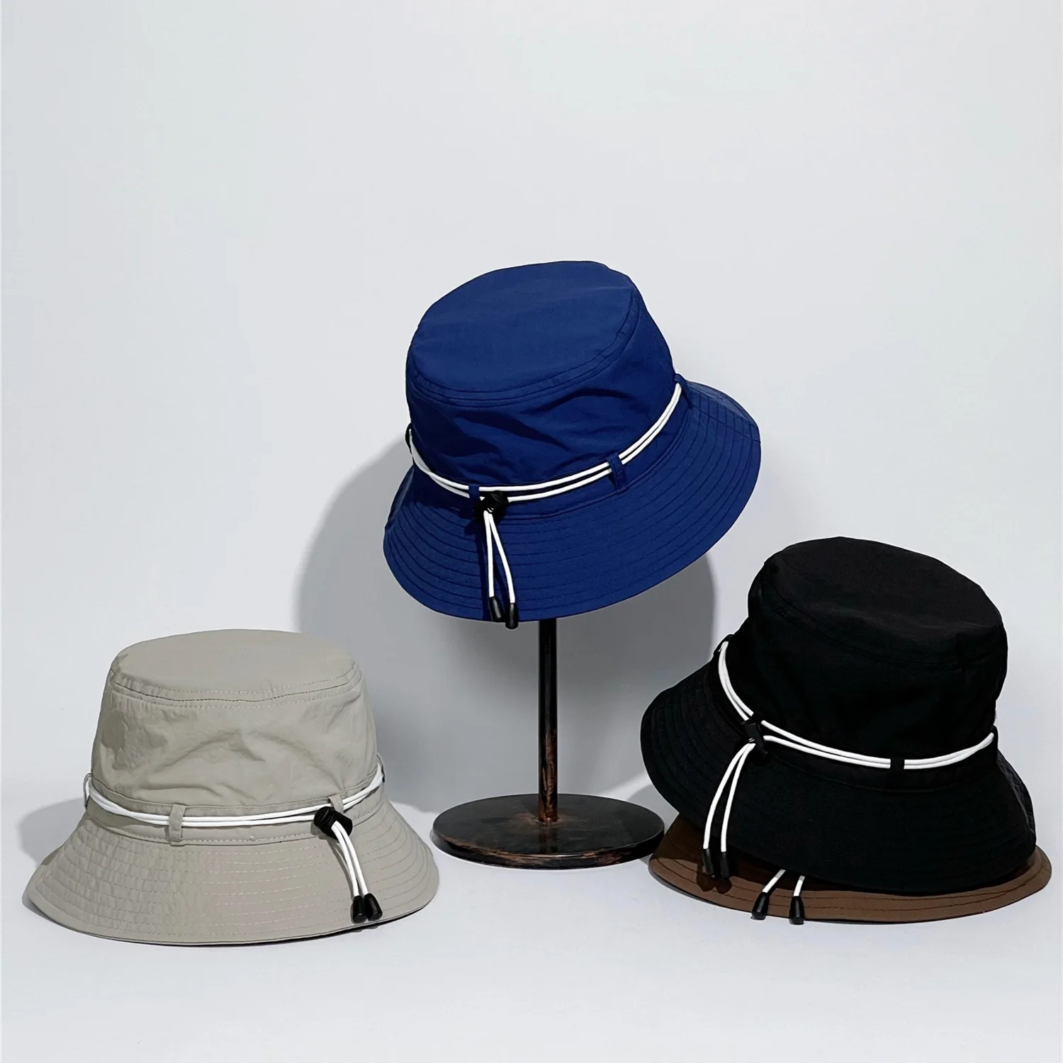Functional fabric made colombian sportswear supplex  UPF 40 uv protection dry fit  nylon bucket hat custom with adjustable cord