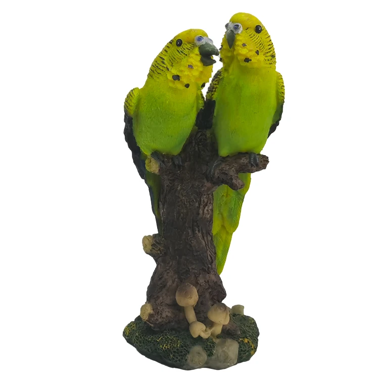 Custom Green Parrot Resin Animal Statue Home & Garden Decoration Figurine Factory Directly Supply