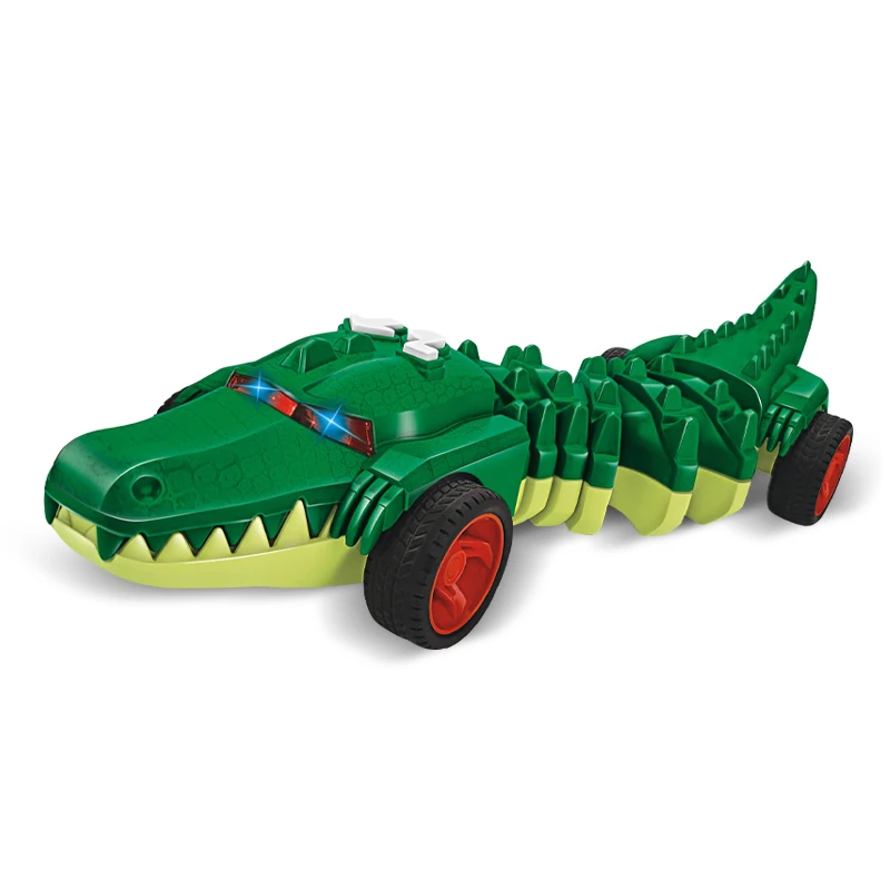 B/O Programming electric crawling plastic crocodile car toys with light and sound
