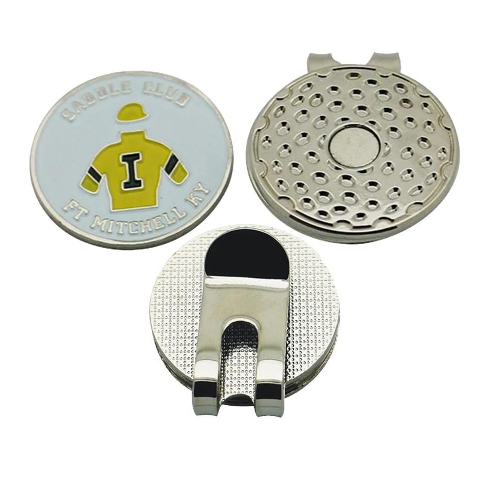 Professional Factory Custom Metal Golf With Logo Design Golf Ball Marker Hat Clip Custom Enamel Golf Ball Marker