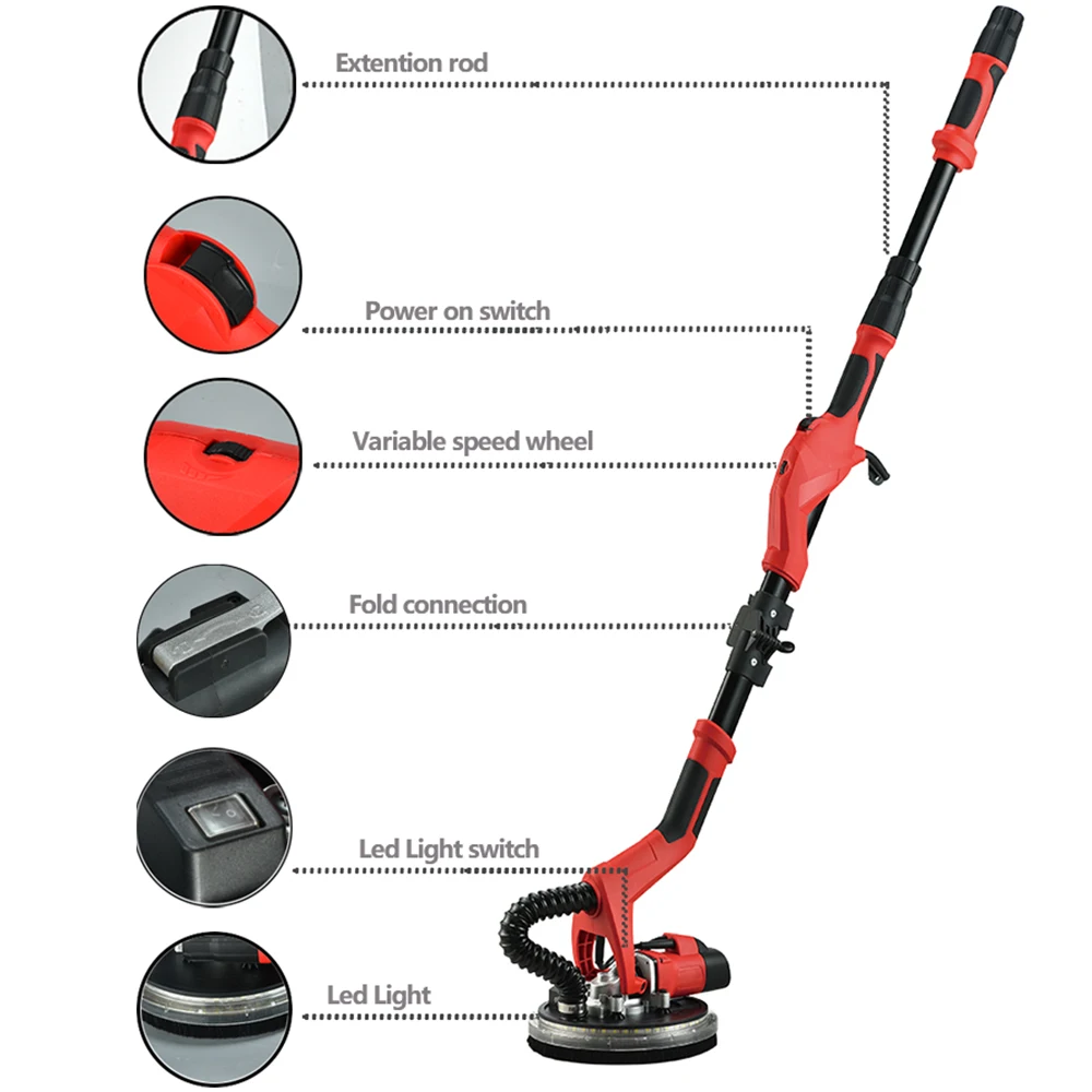 Burley Wholesale Detachable Base Lixadeira Girafa For Putty Wall Power Drywall Sander