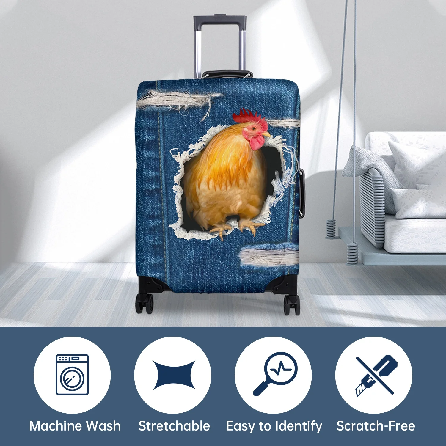 Personalized Sublimation Blank Luggage Cover Custom Polyester Suitcase Cover Spandex Luggage Bag Protective Print Covers