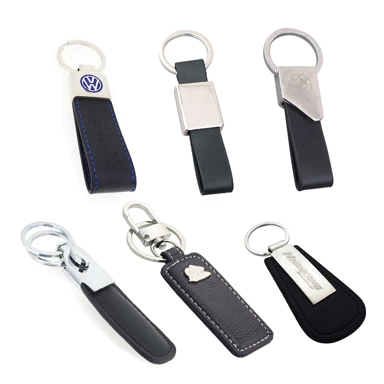 Wholesale Custom Laser Engraving Metal Digital Printing Photo Keyring Blanks Pu Leather Keychain