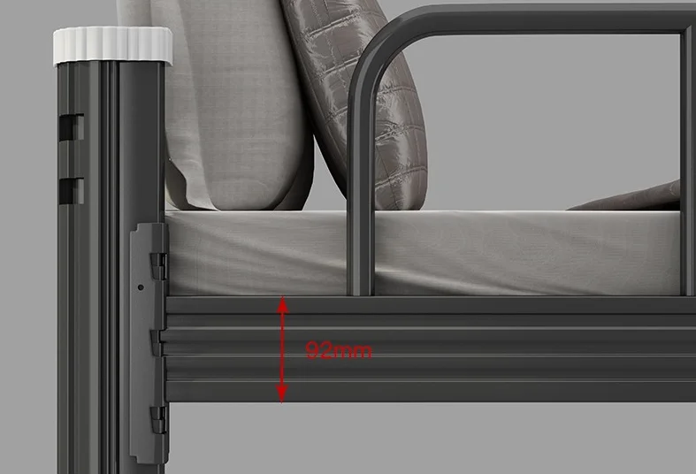 Hostel & School Double Deck Steel Frame Bunk Beds for Kids Triple Metal Bed for Dormitory & Bedroom Project for Home Use