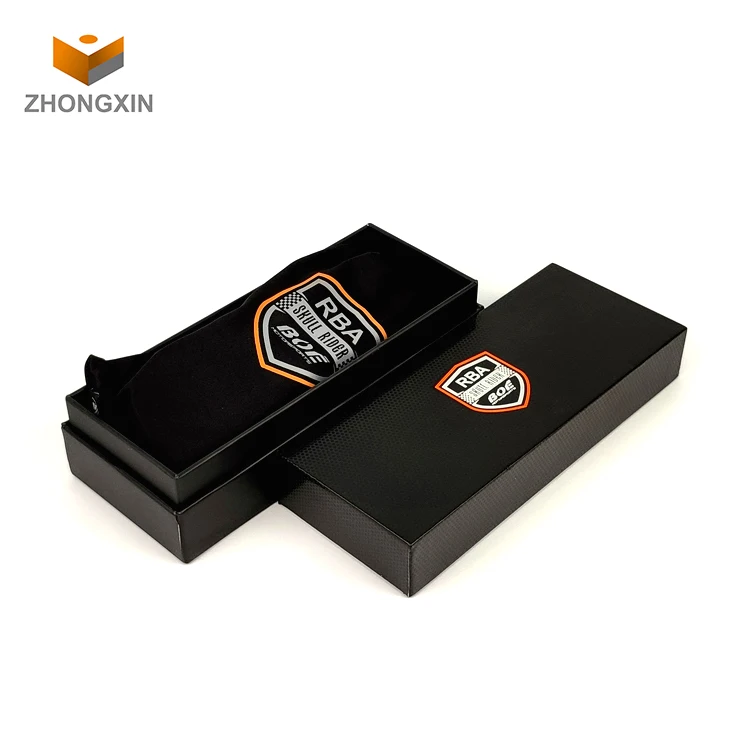 Factory Wholesale Luxury Customizable Logo Black Color Small Box Package For Glasses With Cloth