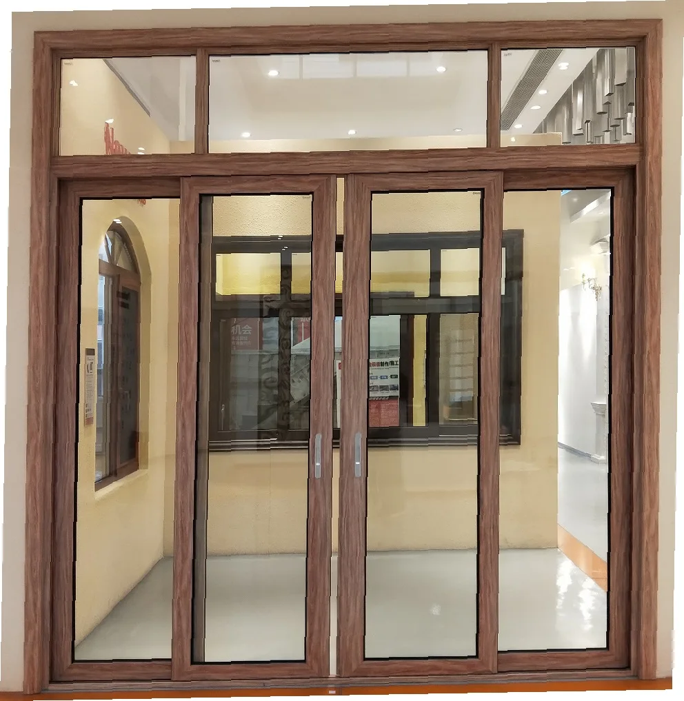 Hot sale float glass Aluminum door for Vietnam market with insulating and thermal break function aluminium wooden door