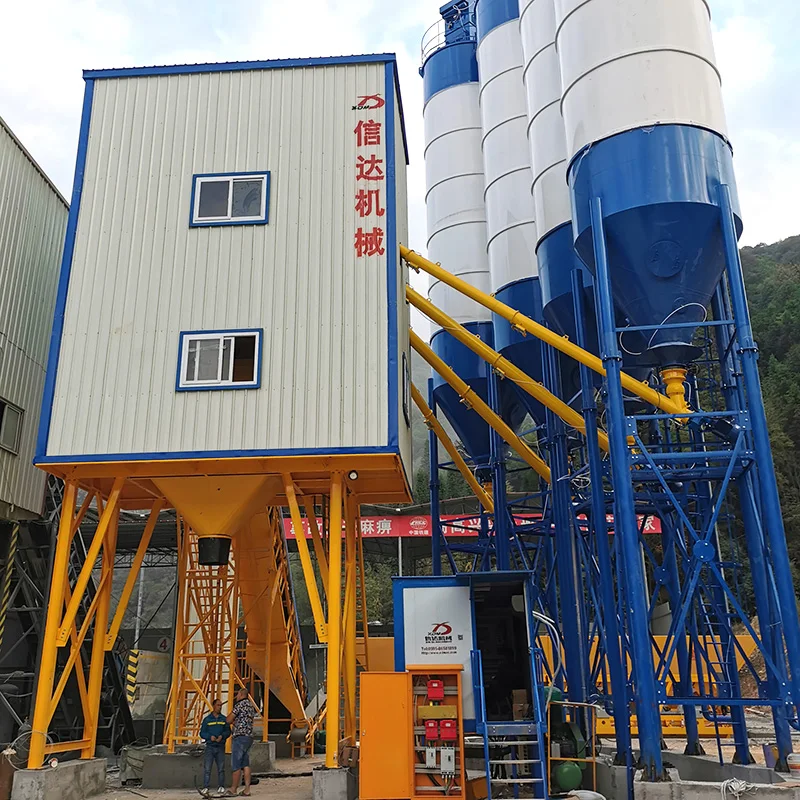High Output HZS120 Ready Mix Concrete Mixing Plant 120m3/h Stationary Type of Concrete Batching Plant with Belt Conveyor