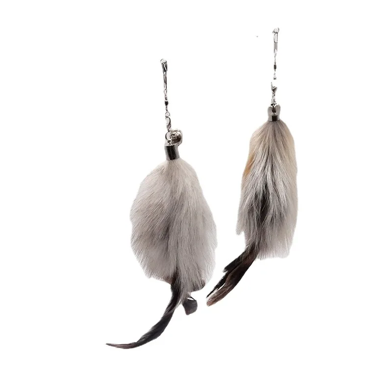Fur Mice Toys Tail With Fairy For Indoor Cats Wand Interactive Feather Teaser Toy Cat Retractable Stick Fe