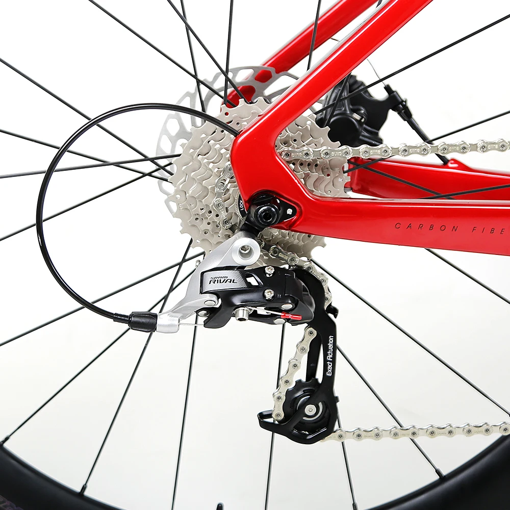 customized 700C 22 speed racing road bike thru axle 142mm carbon fiber road bicycles for adults