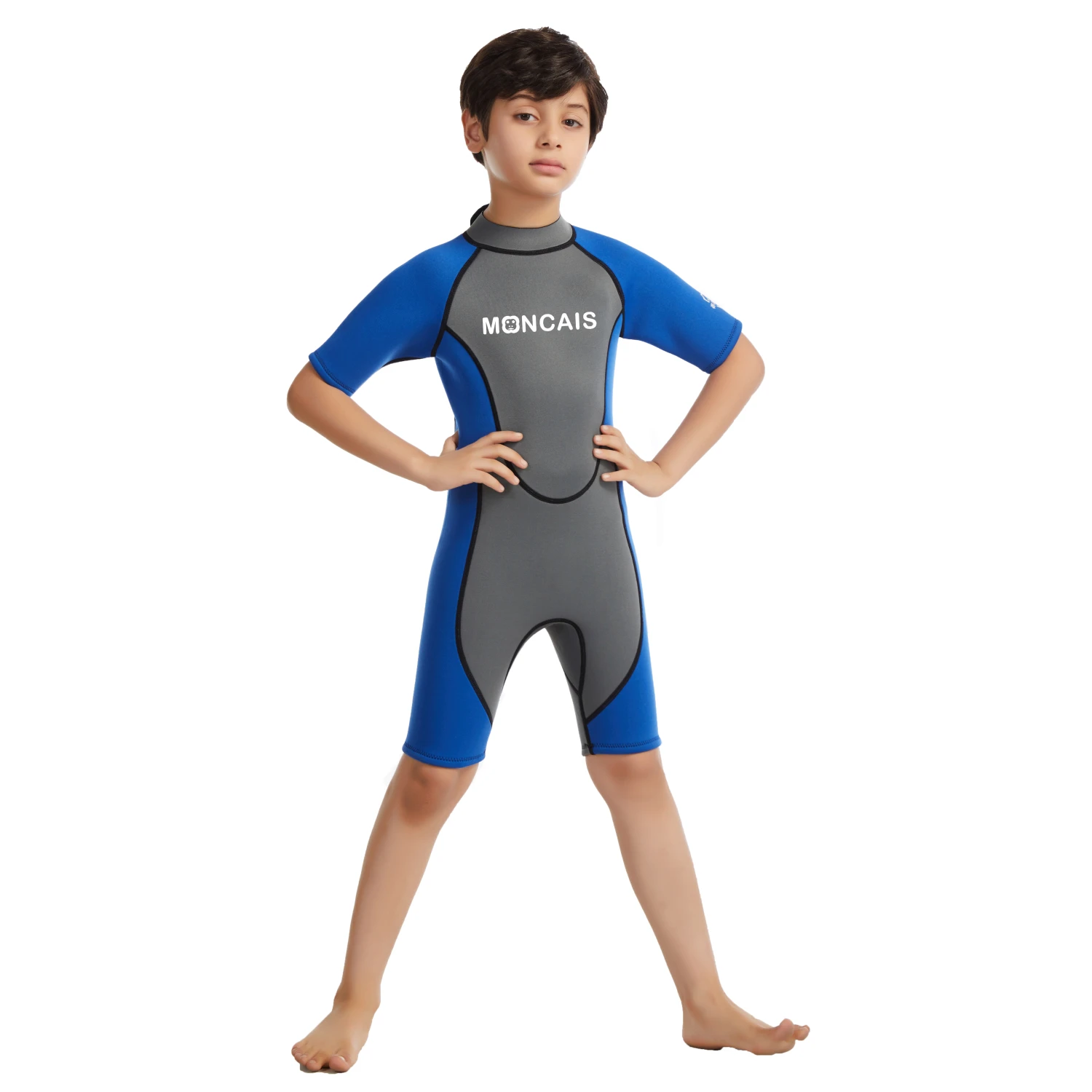 
MONCAIS children One-piece 3MM Neoprene Kids Diving Suit Wetsuit for boys girls Keep Warm Long Sleeves UV protection Swimwear 