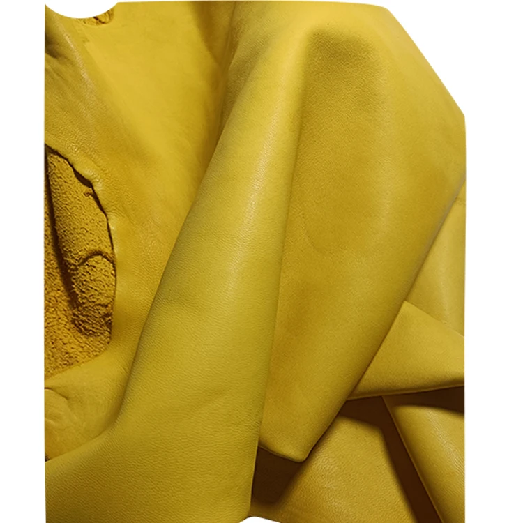 China Manufacturer natural soft genuine golden color sheepskin leather material for gloves