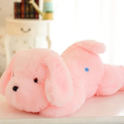 LED light cute dog big head dog plush toys doll will light plush toys stuffed soft puppy toys