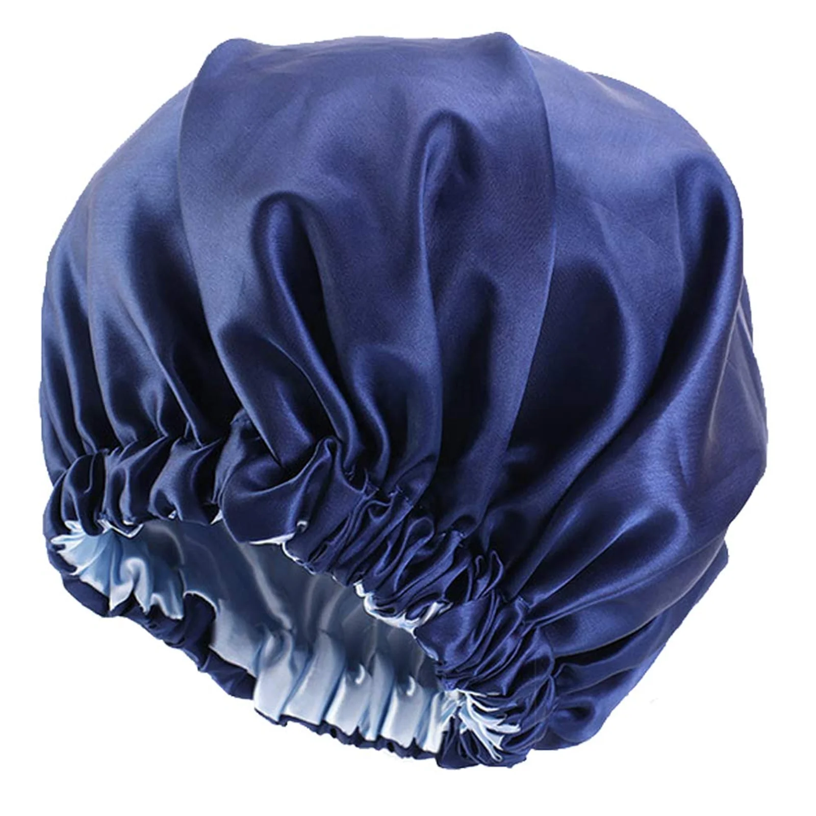 Custom Adjustable Fashion Double Layer Satin Silk Large Designer Women Shower Cap Sleeping Hair Cap Bonnets Hats with Logo