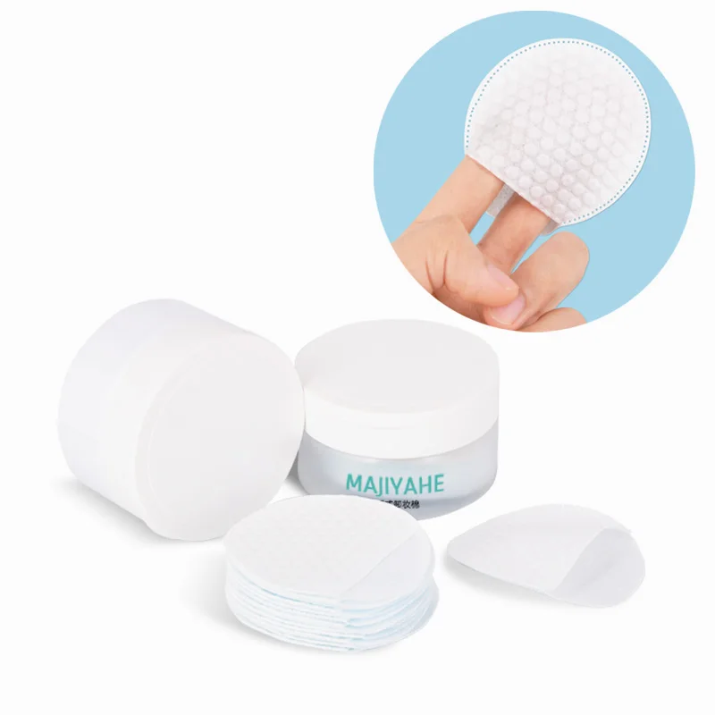Exfoliating Cotton Pads With Insert Finger Pocket Two Layer Disposable Round Cotton Pads