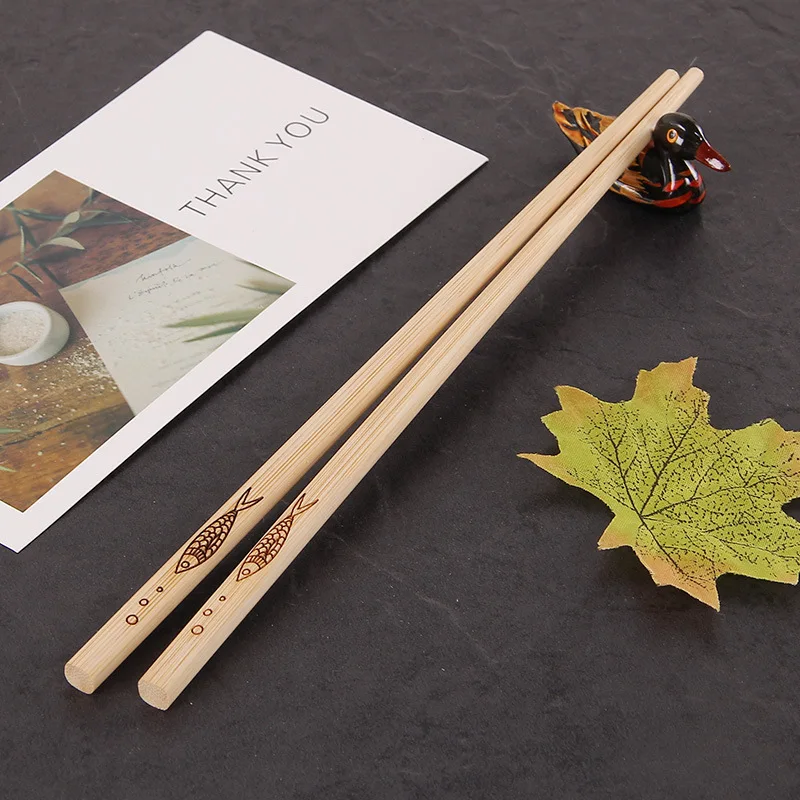 Custom Engraved Logo Chopsticks Bamboo Carbonized Natural Bamboo Chopsticks