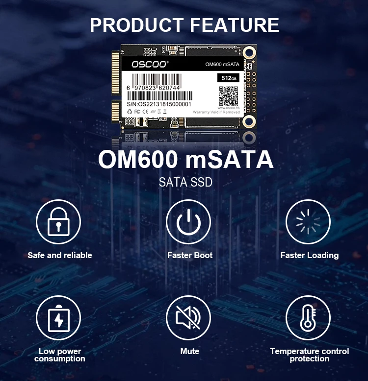 OSCOO Wholesale Internal Hard Disk mSATA SSD SATA3 128GB 256GB 512GB 1TB Original/Goodie Chips  mSATA SSD