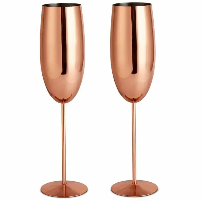 Best Selling Barware Item Customized Luxury Wine Metal Goblets Unbreakable Set Champagne Glasses Flutes