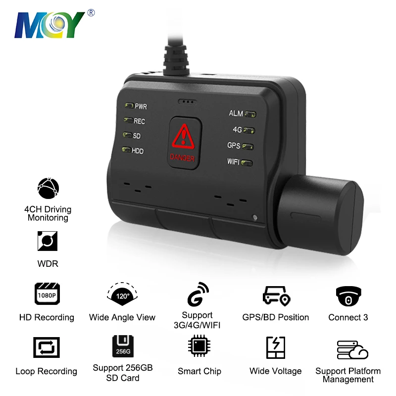 4G LTE GPS AHD Sony Sensor Night Vision Taxi Trailer Truck Dashcam