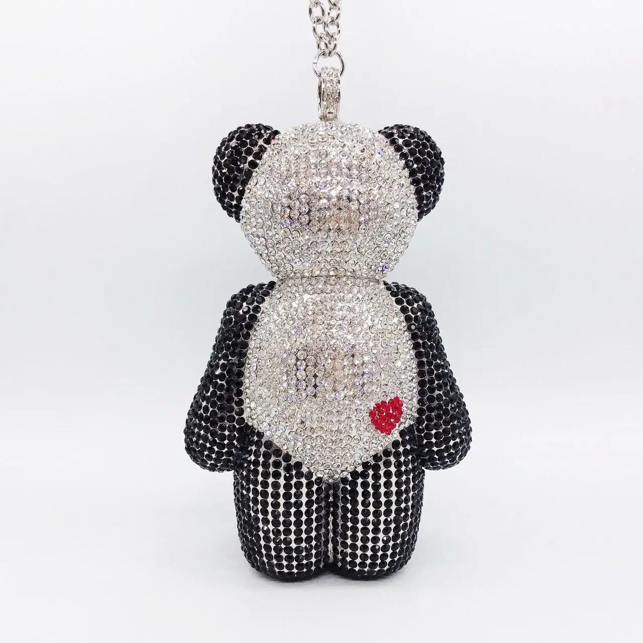 
New Design Panda Shaped Handbag Purse Women Diamond Clutch Animal Shaped Bling Crystal Evening Bags 