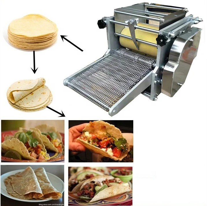 Automatic Portable Round Roti Maker Chapati Mexico Corn Tortilla Tabletop Press Making Machine