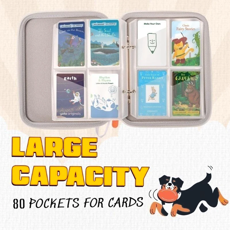 Card Case for Yoto Card Binder Album Pouch Storage Organizer Sleeves Portable Soft Zipper Folder for Yoto Player Audiobook Card