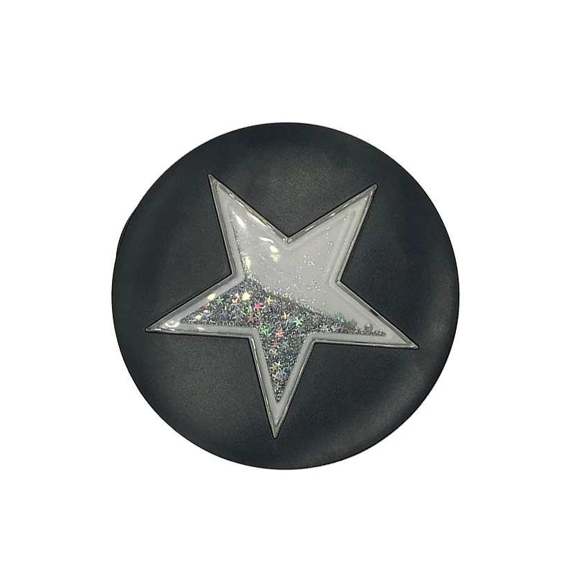 Custom hot sale black round smart mini LED lights makeup portable vanity mirror miroir